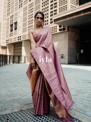 The Signature Houndstooth Kanjeevaram Silk Saree