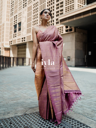 The Signature Houndstooth Kanjeevaram Silk Saree