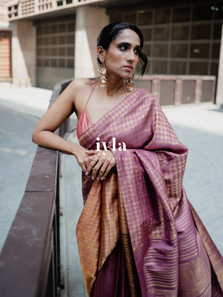 The Signature Houndstooth Kanjeevaram Silk Saree