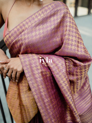The Signature Houndstooth Kanjeevaram Silk Saree