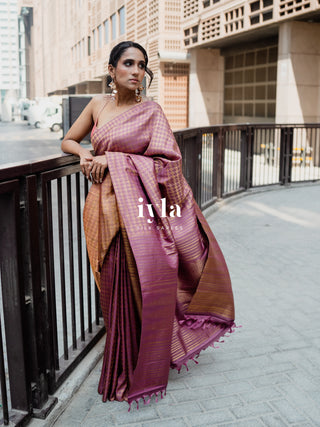 The Signature Houndstooth Kanjeevaram Silk Saree
