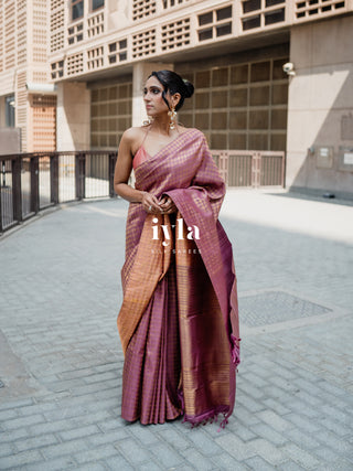 The Signature Houndstooth Kanjeevaram Silk Saree
