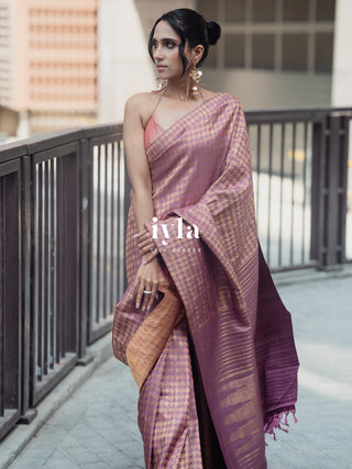 The Signature Houndstooth Kanjeevaram Silk Saree
