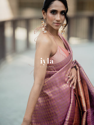 The Signature Houndstooth Kanjeevaram Silk Saree