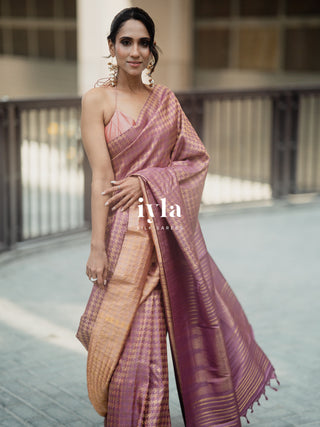 The Signature Houndstooth Kanjeevaram Silk Saree