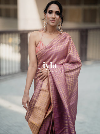 The Signature Houndstooth Kanjeevaram Silk Saree