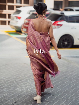 The Signature Houndstooth Kanjeevaram Silk Saree