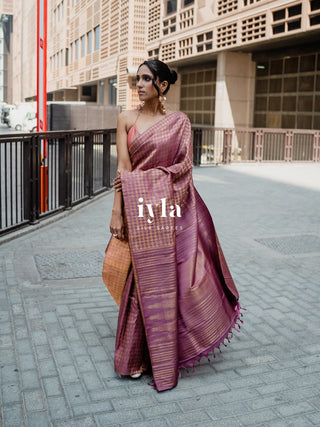 The Signature Houndstooth Kanjeevaram Silk Saree