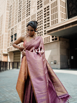 The Signature Houndstooth Kanjeevaram Silk Saree