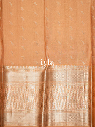 The Enchanting Hummingbirds Kanjeevaram in Champagne Peach