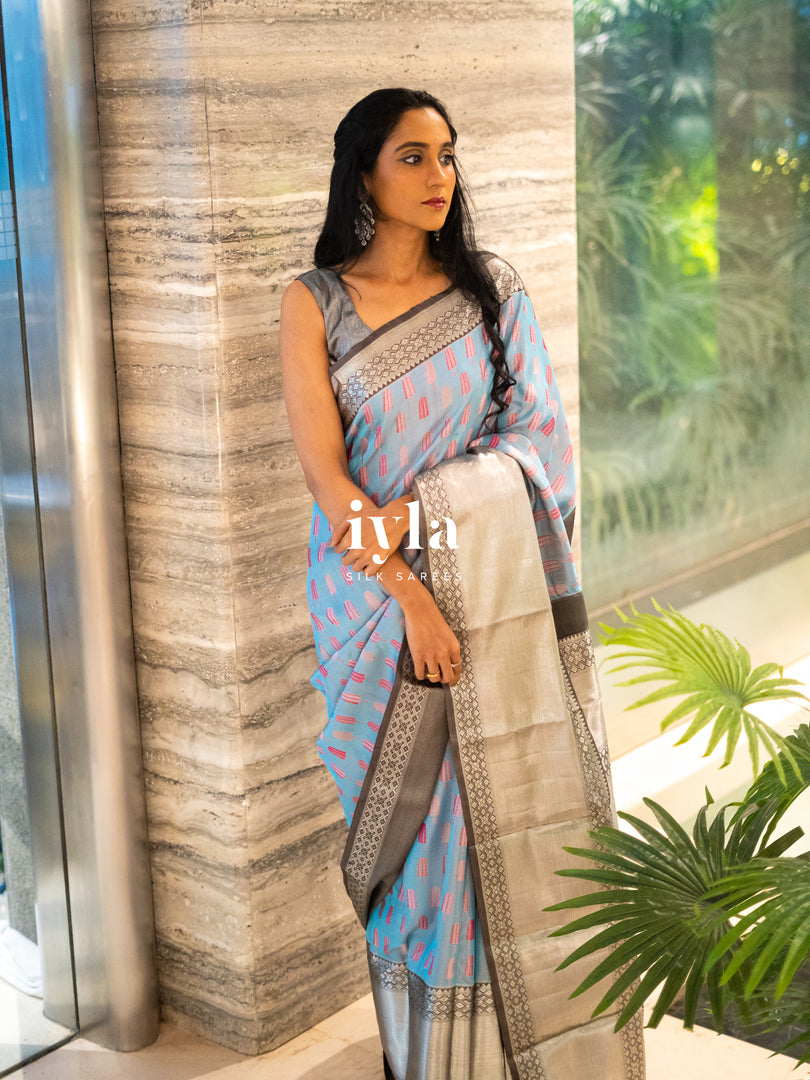 The Ice Popsicles Kanjeevaram in Olympic Blue