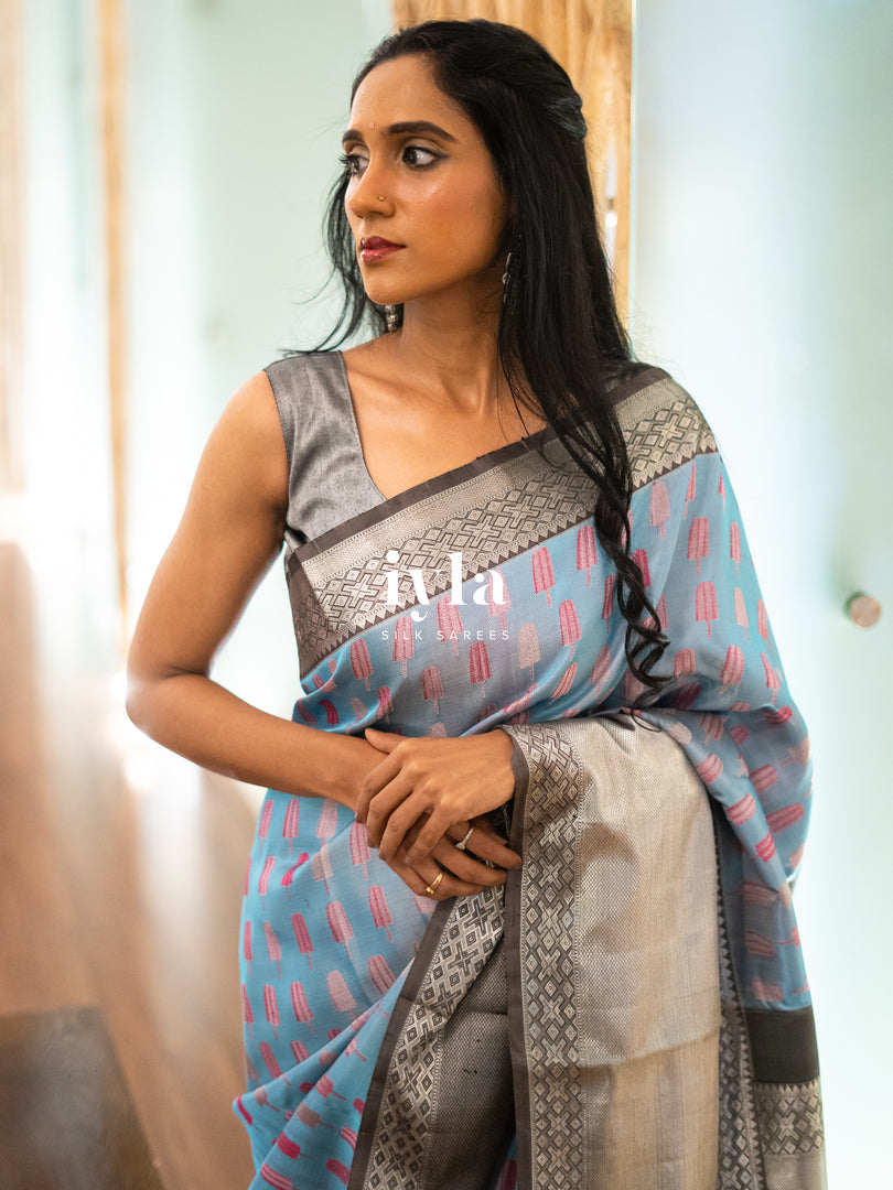 The Ice Popsicles Kanjeevaram in Olympic Blue