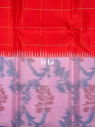 The Ikkat Inspired Kanjeevaram in Apple Red
