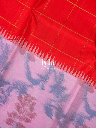 The Ikkat Inspired Kanjeevaram in Apple Red