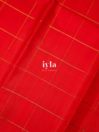 The Ikkat Inspired Kanjeevaram in Apple Red
