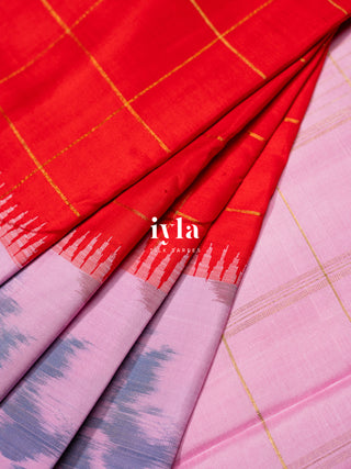 The Ikkat Inspired Kanjeevaram in Apple Red