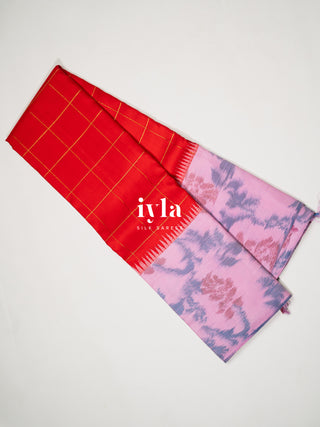The Ikkat Inspired Kanjeevaram in Apple Red