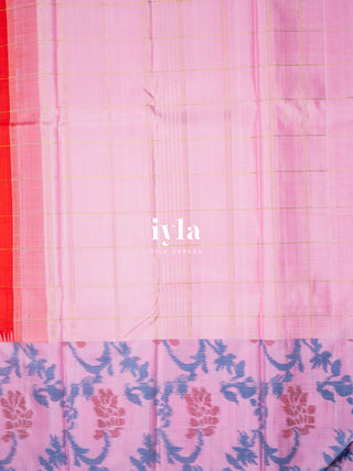 The Ikkat Inspired Kanjeevaram in Apple Red