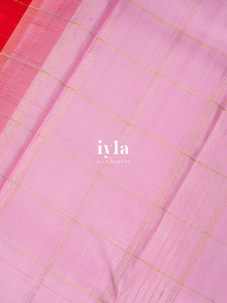 The Ikkat Inspired Kanjeevaram in Apple Red