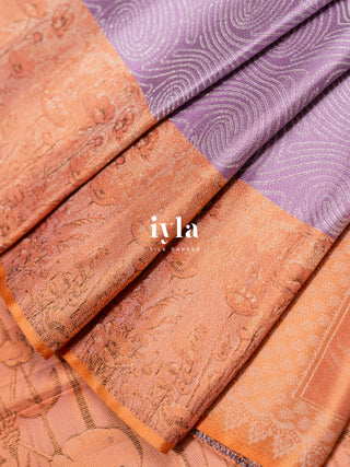 The Japanese Flower Field Kanjeevaram in Lavender