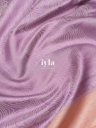 The Japanese Flower Field Kanjeevaram in Lavender