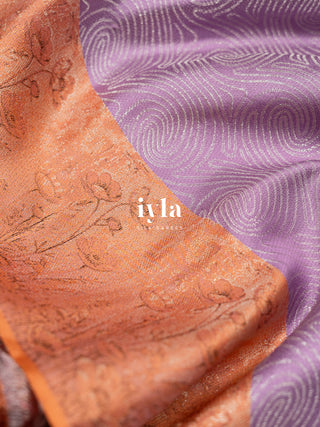 The Japanese Flower Field Kanjeevaram in Lavender