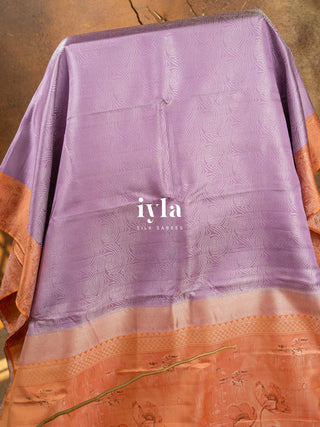 The Japanese Flower Field Kanjeevaram in Lavender