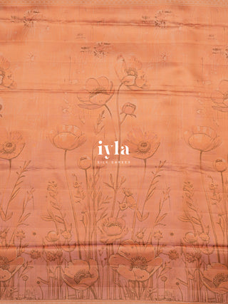 The Japanese Flower Field Kanjeevaram in Lavender