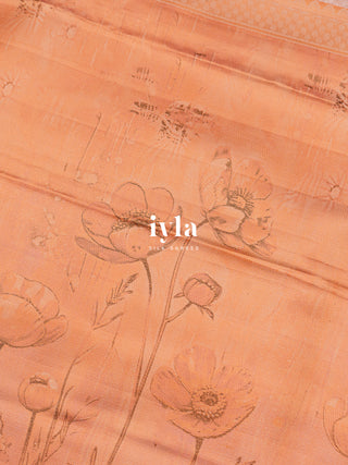 The Japanese Flower Field Kanjeevaram in Lavender