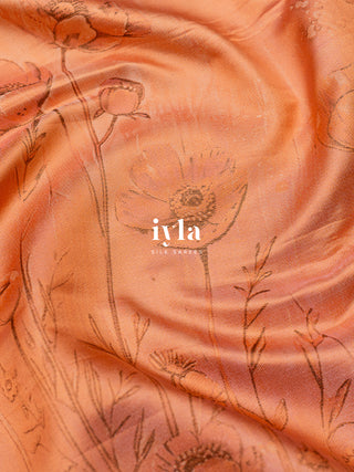 The Japanese Flower Field Kanjeevaram in Lavender