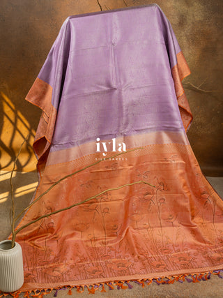 The Japanese Flower Field Kanjeevaram in Lavender