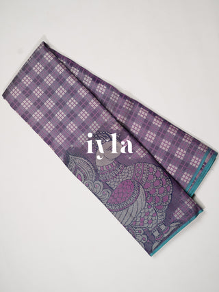 The Indian Kalamkari Peacock Kanjeevaram in Purple