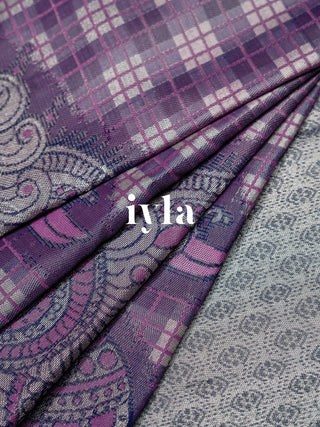 The Indian Kalamkari Peacock Kanjeevaram in Purple