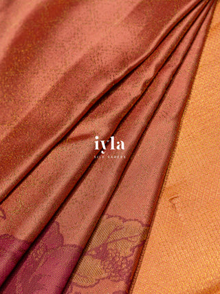 The Korean Hibiscus Kanjeevaram in Peachy Pink