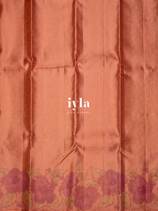 The Korean Hibiscus Kanjeevaram in Peachy Pink