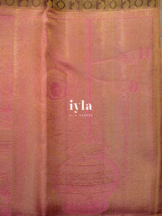 The Divine Krishna Leela Kanjeevaram in Burnt Umber