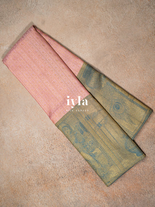 The Divine Krishna Leela Kanjeevaram in Sea Pink