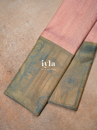 The Divine Krishna Leela Kanjeevaram in Sea Pink