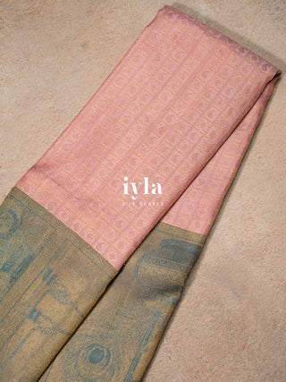 The Divine Krishna Leela Kanjeevaram in Sea Pink