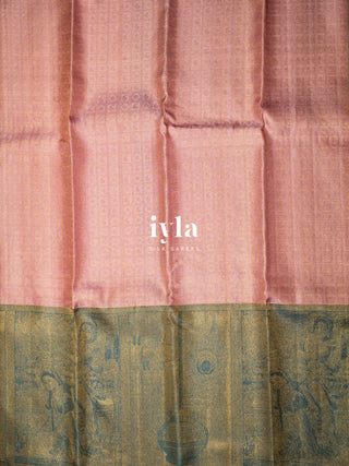The Divine Krishna Leela Kanjeevaram in Sea Pink