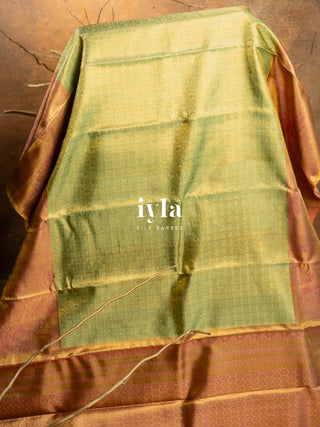 The Krishna Leela Kanjeevaram in Pear Green