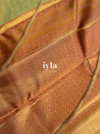 The Krishna Leela Kanjeevaram in Pear Green