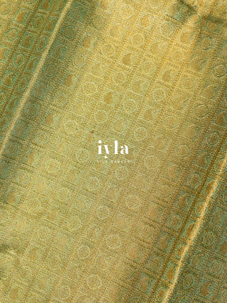 The Krishna Leela Kanjeevaram in Pear Green