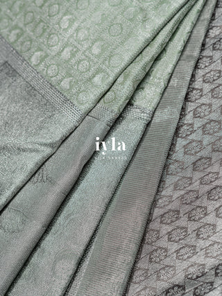 The Krishna Leela Kanjeevaram in Pastel Mint