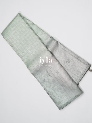 The Krishna Leela Kanjeevaram in Pastel Mint