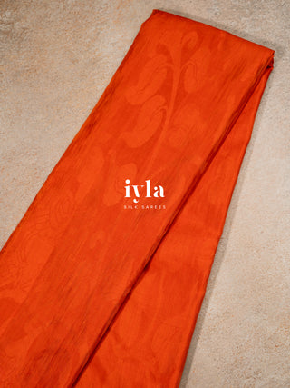 The Divine Drape of Radha Krishna in Burnt Orange