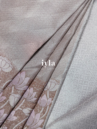The Twilight Lotus Glow Kanjeevaram Dipped in silver