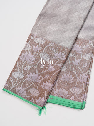 The Twilight Lotus Glow Kanjeevaram Dipped in silver