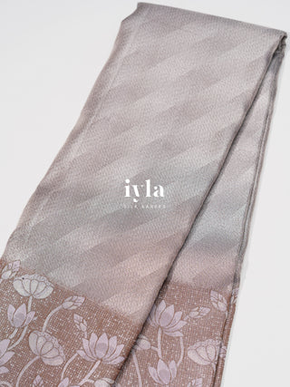 The Twilight Lotus Glow Kanjeevaram Dipped in silver