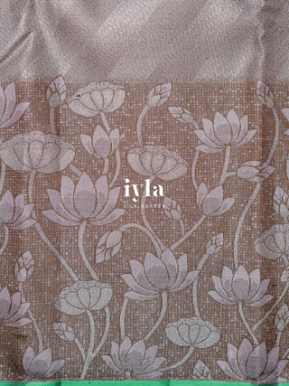 The Twilight Lotus Glow Kanjeevaram Dipped in silver